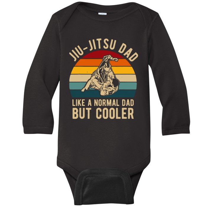 Retro Jiu Jitsu Dad Bjj Man Father Vintage Baby Long Sleeve Bodysuit