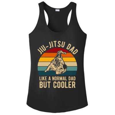 Retro Jiu Jitsu Dad Bjj Man Father Vintage Ladies PosiCharge Competitor Racerback Tank