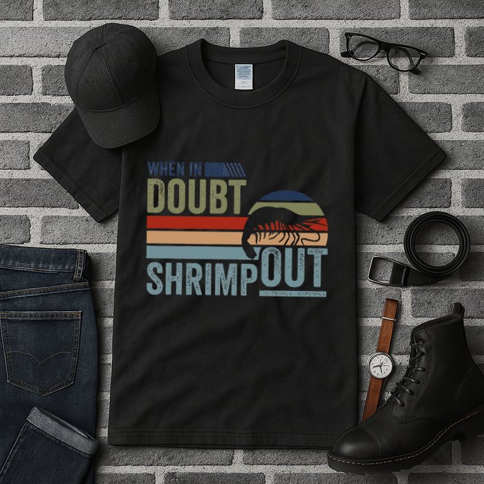 Retro Jiu Jitsu Martial Art When In Doubt Shrimp Out Bjj Mma Tall T-Shirt