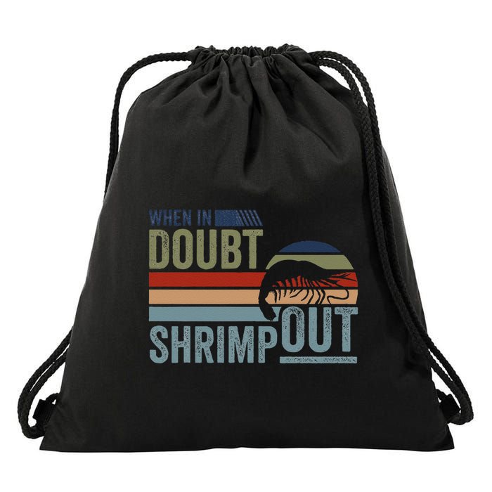 Retro Jiu Jitsu Martial Art When In Doubt Shrimp Out Bjj Mma Drawstring Bag