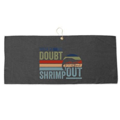 Retro Jiu Jitsu Martial Art When In Doubt Shrimp Out Bjj Mma Large Microfiber Waffle Golf Towel