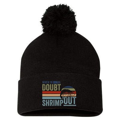 Retro Jiu Jitsu Martial Art When In Doubt Shrimp Out Bjj Mma Pom Pom 12in Knit Beanie