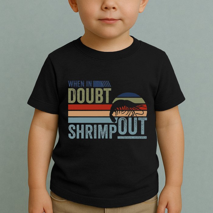 Retro Jiu Jitsu Martial Art When In Doubt Shrimp Out Bjj Mma Toddler T-Shirt