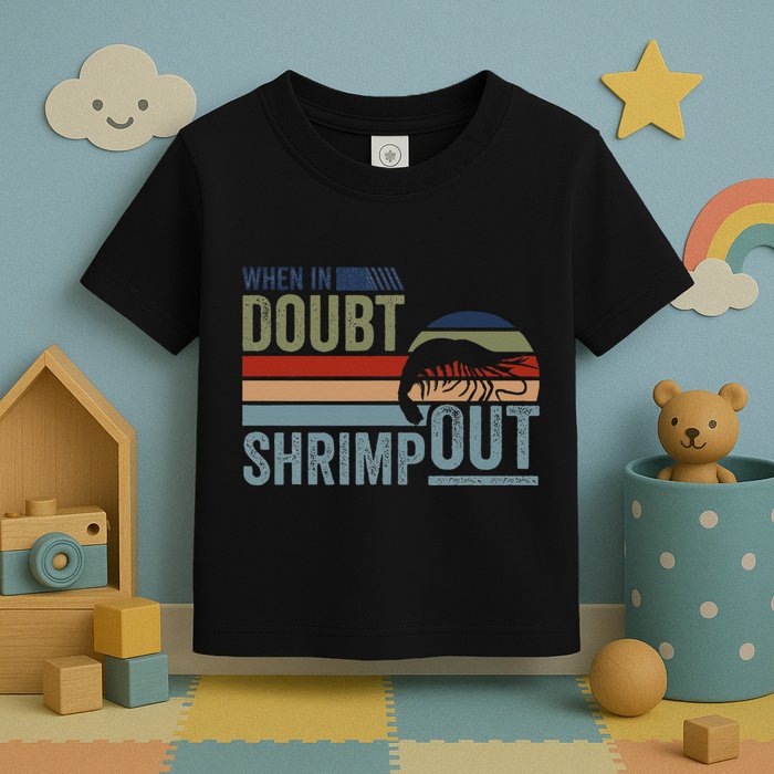 Retro Jiu Jitsu Martial Art When In Doubt Shrimp Out Bjj Mma Toddler T-Shirt