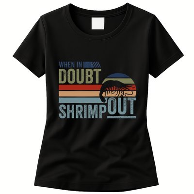 Retro Jiu Jitsu Martial Art When In Doubt Shrimp Out Bjj Mma Womens T-Shirt
