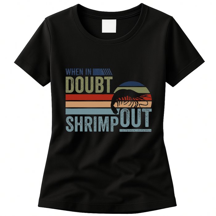Retro Jiu Jitsu Martial Art When In Doubt Shrimp Out Bjj Mma Womens T-Shirt