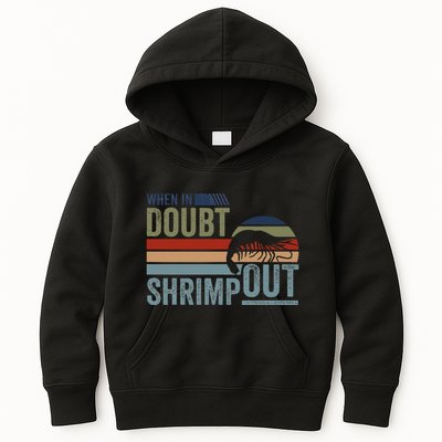Retro Jiu Jitsu Martial Art When In Doubt Shrimp Out Bjj Mma Kids Hoodie