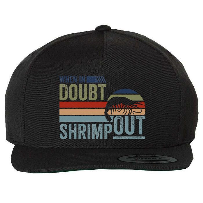 Retro Jiu Jitsu Martial Art When In Doubt Shrimp Out Bjj Mma Wool Snapback Cap
