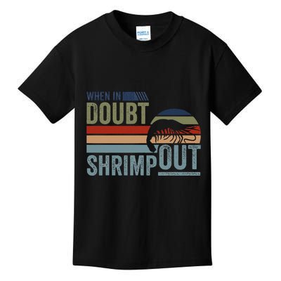 Retro Jiu Jitsu Martial Art When In Doubt Shrimp Out Bjj Mma Kids T-Shirt