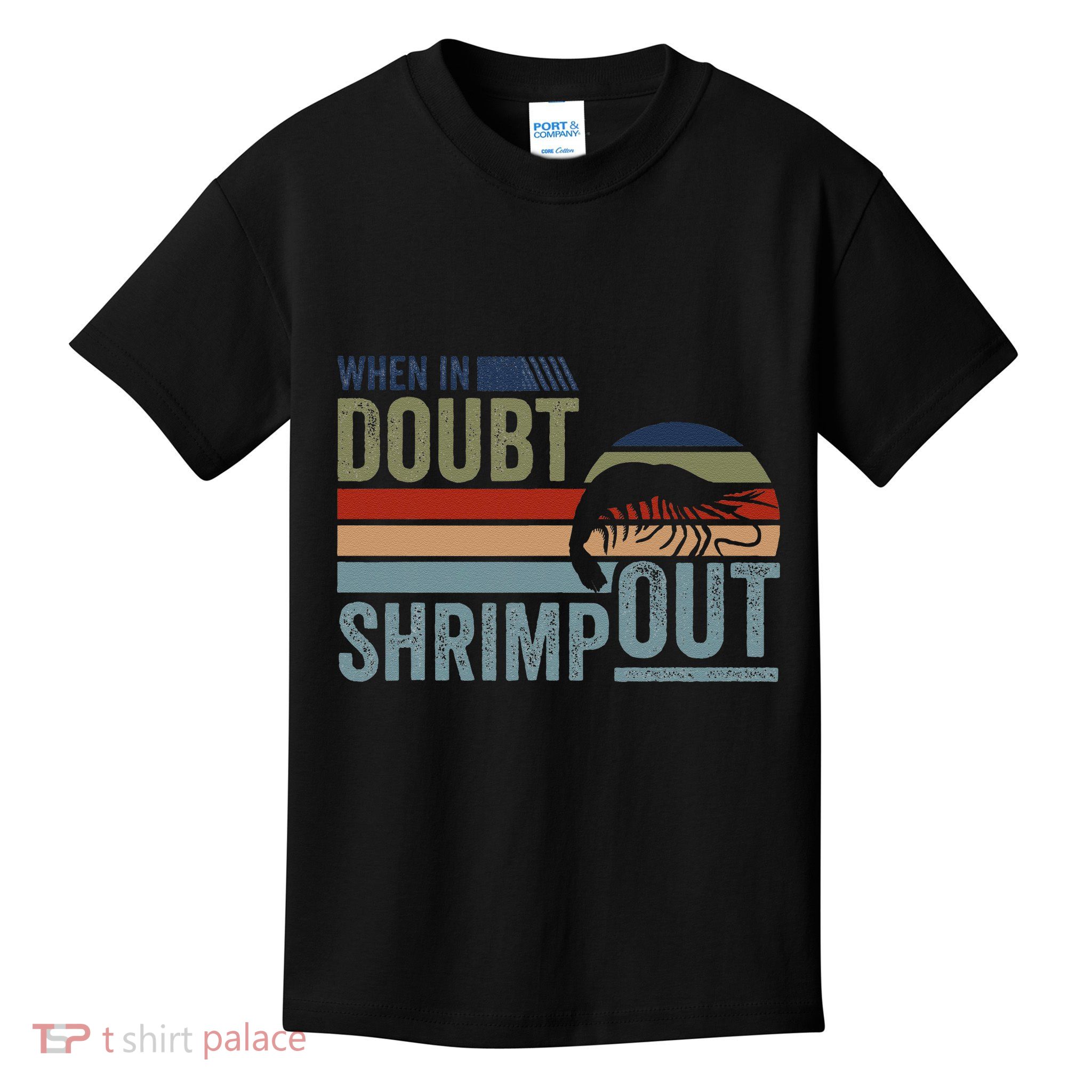 Retro Jiu Jitsu Martial Art When In Doubt Shrimp Out Bjj Mma Kids T-Shirt