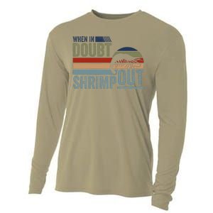 Retro Jiu Jitsu Martial Art When In Doubt Shrimp Out Bjj Mma Cooling Performance Long Sleeve Crew