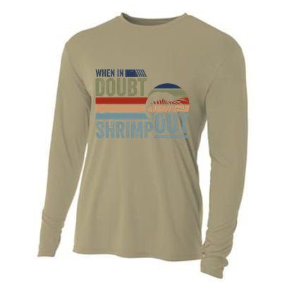 Retro Jiu Jitsu Martial Art When In Doubt Shrimp Out Bjj Mma Cooling Performance Long Sleeve Crew