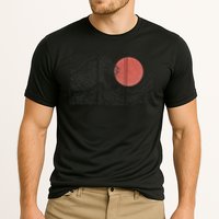 Retro Japanese Japan Flag Great Wave Outline Graphic Cooling Performance Crew T-Shirt
