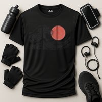 Retro Japanese Japan Flag Great Wave Outline Graphic Cooling Performance Crew T-Shirt