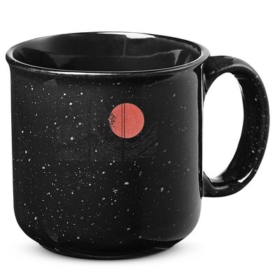 Retro Japanese Japan Flag Great Wave Outline Graphic 15oz Campfire Ceramic Mug