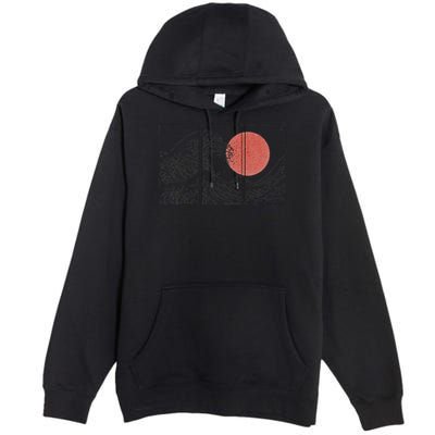 Retro Japanese Japan Flag Great Wave Outline Graphic Premium Pullover Hoodie