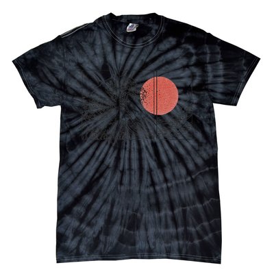 Retro Japanese Japan Flag Great Wave Outline Graphic Tie-Dye T-Shirt