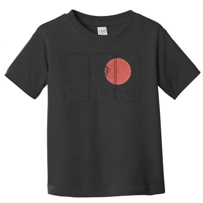 Retro Japanese Japan Flag Great Wave Outline Graphic Toddler T-Shirt