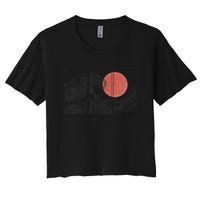 Retro Japanese Japan Flag Great Wave Outline Graphic Women's Crop Top Tee