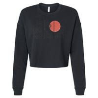 Retro Japanese Japan Flag Great Wave Outline Graphic Cropped Pullover Crew