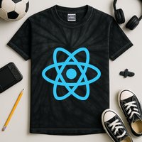 React JavaScript JS Frontend Software Engineer Programmer Kids Tie-Dye T-Shirt