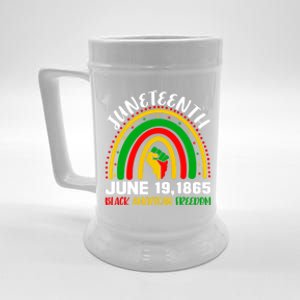 Rainbow Juneteenth June 19 African Freedom Black History Gift Beer Stein