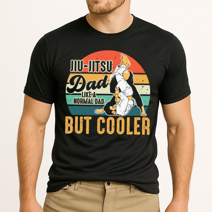 Retro Jiu Jitsu Dad Brazilian BJJ Jew Jitsu Father Cooling Performance Crew T-Shirt