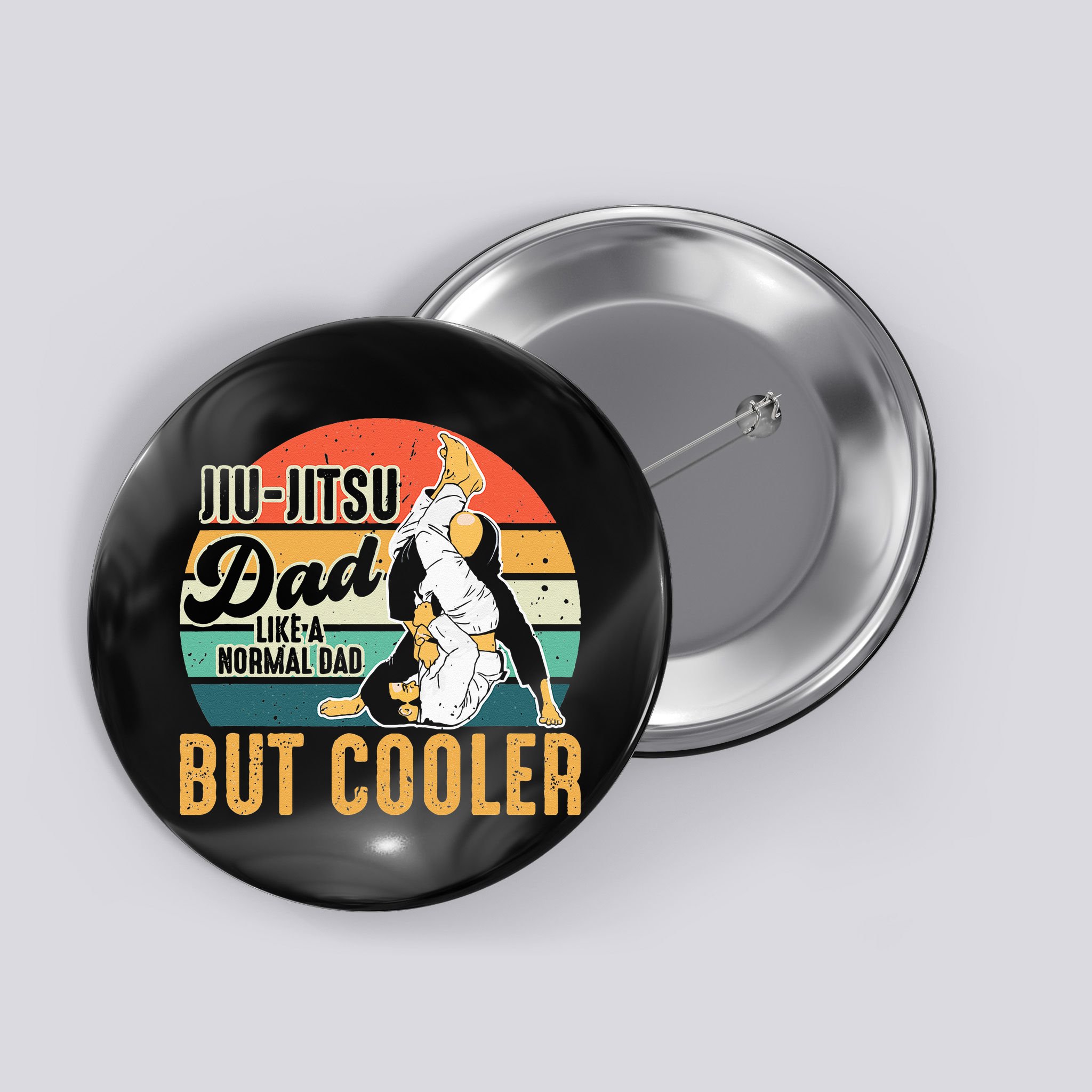 Retro Jiu Jitsu Dad Brazilian BJJ Jew Jitsu Father Button