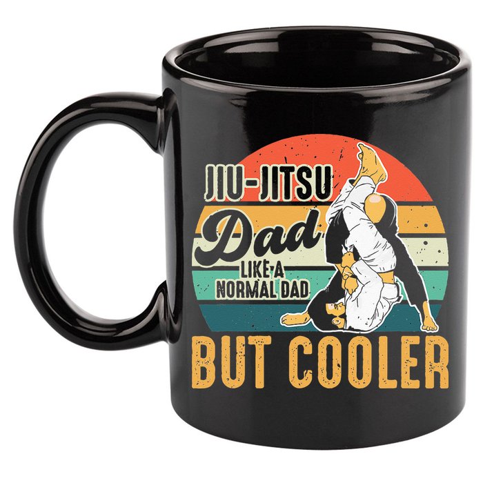 Retro Jiu Jitsu Dad Brazilian BJJ Jew Jitsu Father 11oz C Handle Ceramic Mug