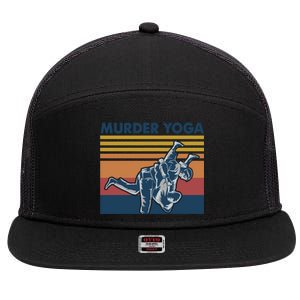 Retro Jiu Jitsu Murder Yoga Jiu Jitsu Murder Yoga 7 Panel Mesh Trucker Snapback Hat