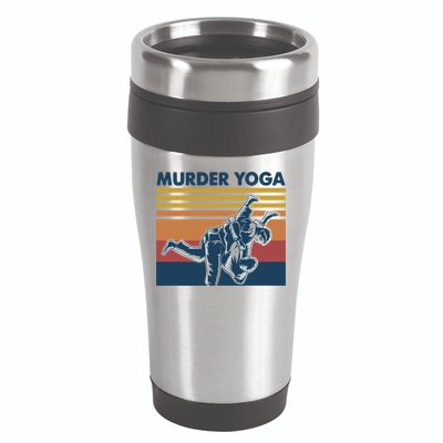 Retro Jiu Jitsu Murder Yoga Jiu Jitsu Murder Yoga 16oz Travel Tumbler