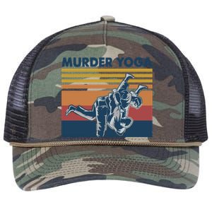 Retro Jiu Jitsu Murder Yoga Jiu Jitsu Murder Yoga Retro Rope Trucker Hat Cap