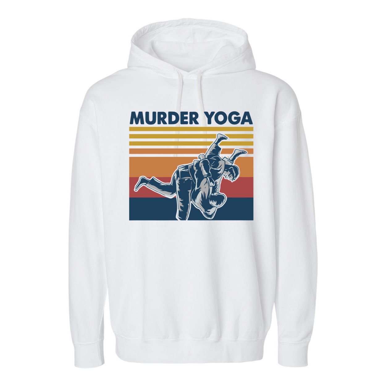 Retro Jiu Jitsu Murder Yoga Jiu Jitsu Murder Yoga Garment-Dyed Fleece Hoodie