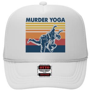 Retro Jiu Jitsu Murder Yoga Jiu Jitsu Murder Yoga High Crown Mesh Back Trucker Hat