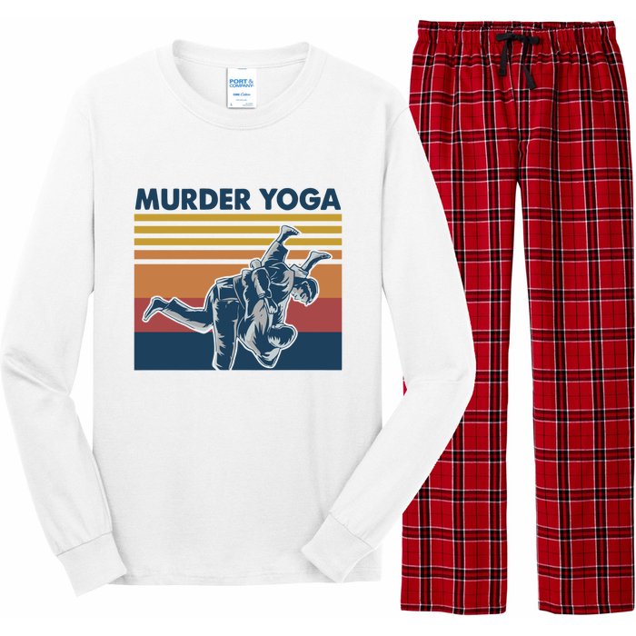 Retro Jiu Jitsu Murder Yoga Jiu Jitsu Murder Yoga Long Sleeve Pajama Set