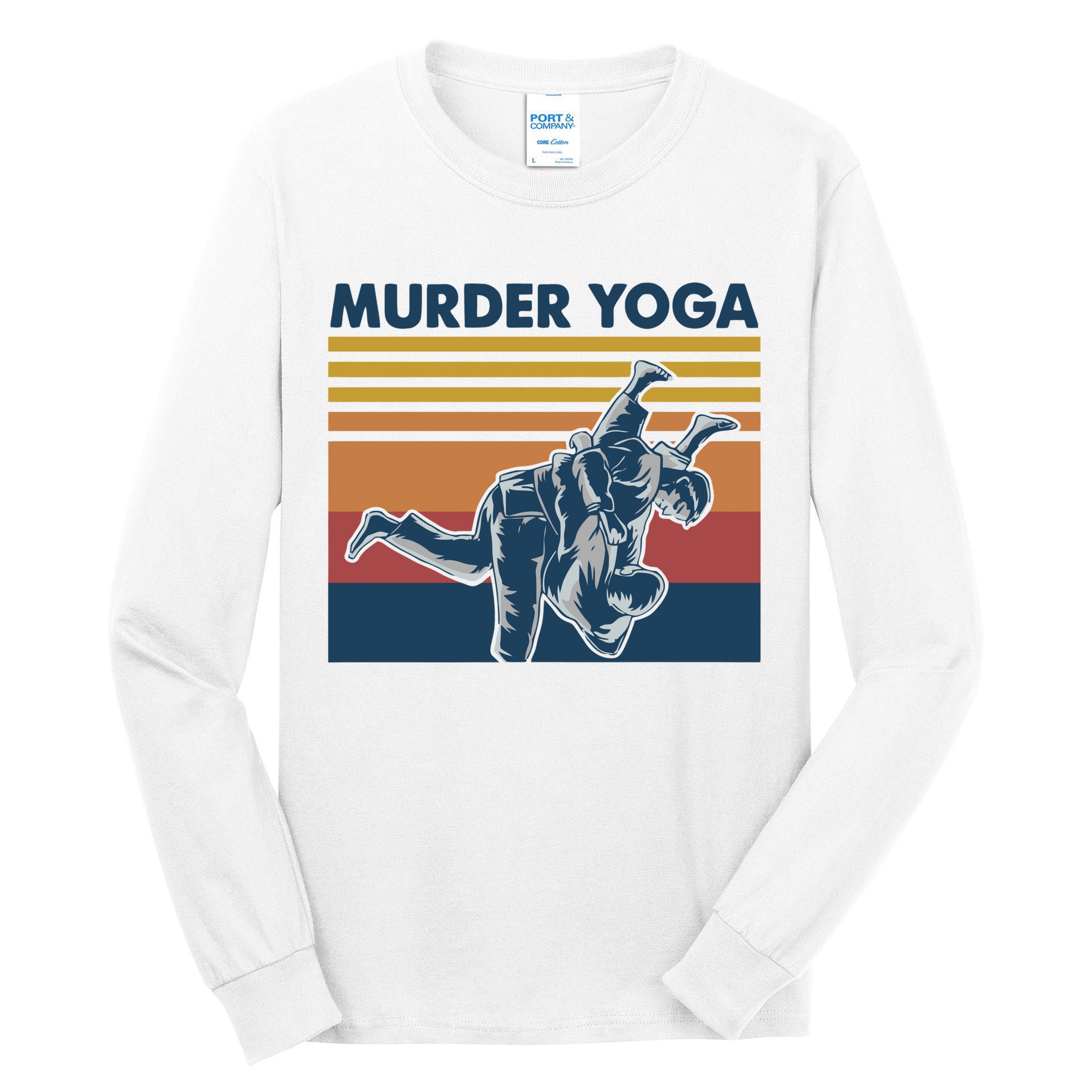 Retro Jiu Jitsu Murder Yoga Jiu Jitsu Murder Yoga Tall Long Sleeve T-Shirt