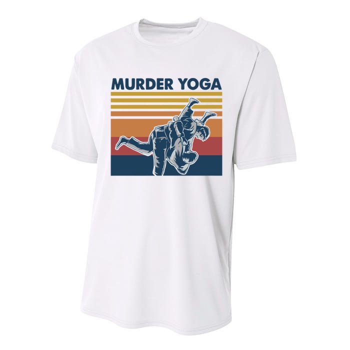 Retro Jiu Jitsu Murder Yoga Jiu Jitsu Murder Yoga Performance Sprint T-Shirt