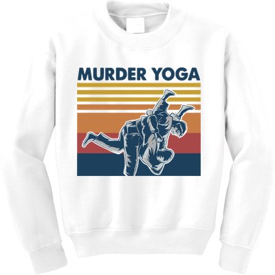 Retro Jiu Jitsu Murder Yoga Jiu Jitsu Murder Yoga Kids Sweatshirt