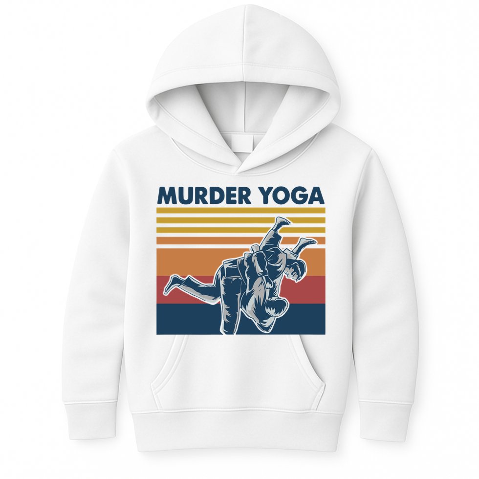 Retro Jiu Jitsu Murder Yoga Jiu Jitsu Murder Yoga Kids Hoodie