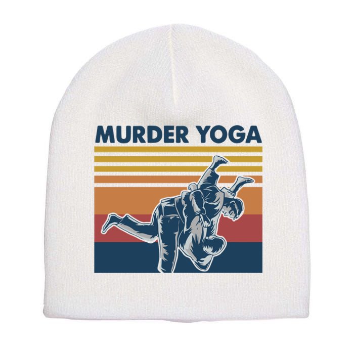 Retro Jiu Jitsu Murder Yoga Jiu Jitsu Murder Yoga Short Acrylic Beanie