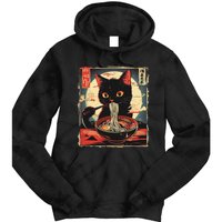 Retro Japanese Kawaii Cute Cat Eating Ramen Poster Tie Dye Hoodie