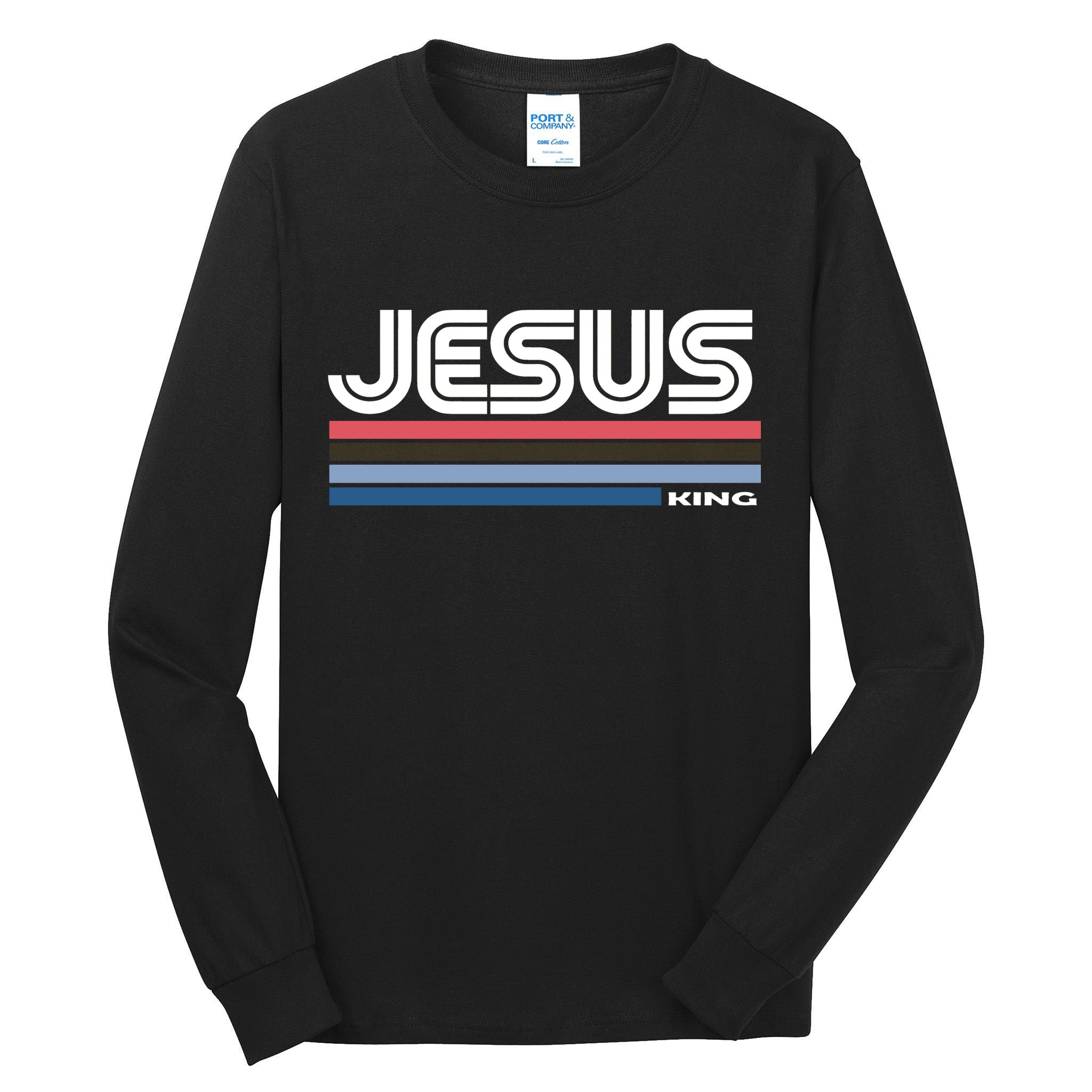 Retro Jesus King Tall Long Sleeve T-Shirt