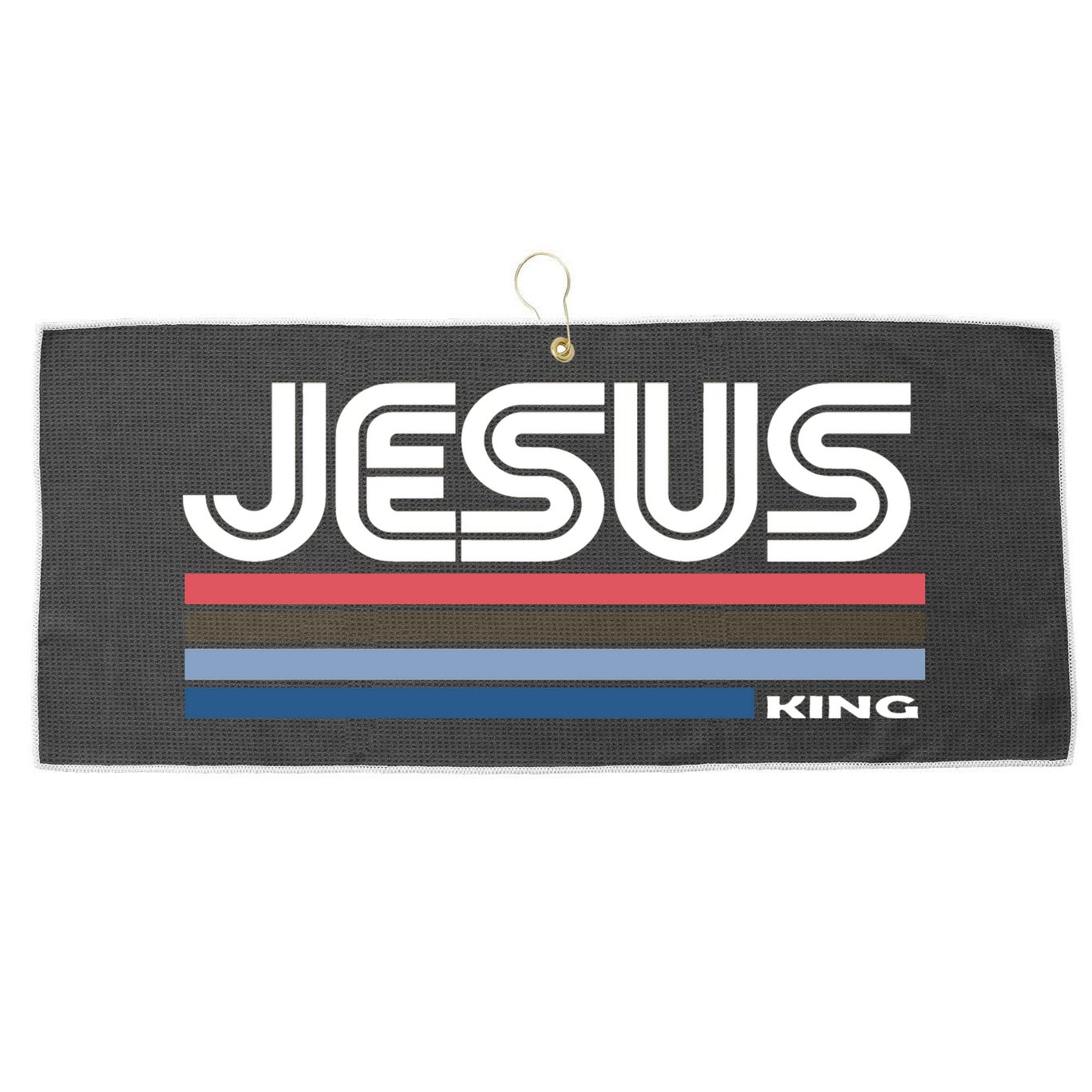Retro Jesus King Large Microfiber Waffle Golf Towel