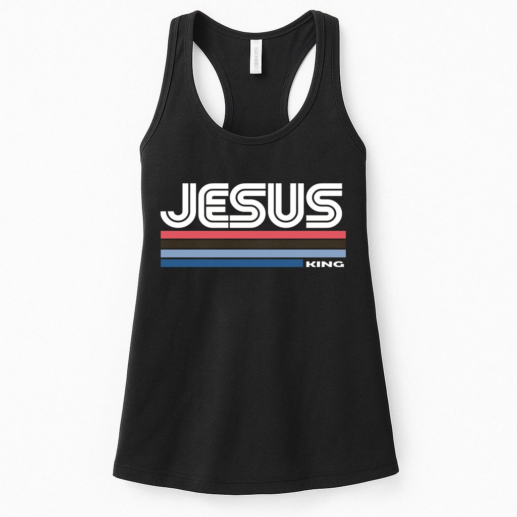 Retro Jesus King Womens Tank Top