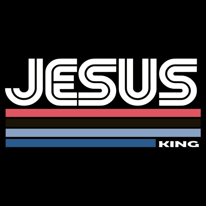 Retro Jesus King Cropped Pullover Crew