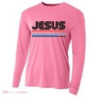 Retro Jesus King Cooling Performance Long Sleeve Crew