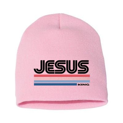 Retro Jesus King Short Acrylic Beanie