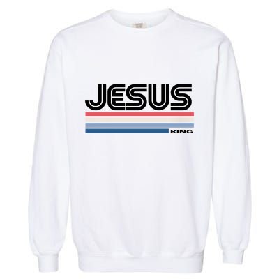 Retro Jesus King Garment-Dyed Sweatshirt