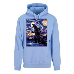 Retro Japanese Kaiju Monster Starry Night Parody Unisex Surf Hoodie