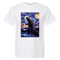 Retro Japanese Kaiju Monster Starry Night Parody Garment-Dyed Heavyweight T-Shirt